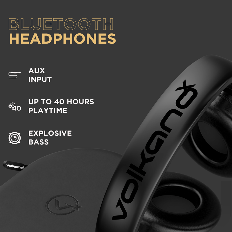 VolkanoX Silenco series Active Noise Cancelling Bluetooth headphones – black