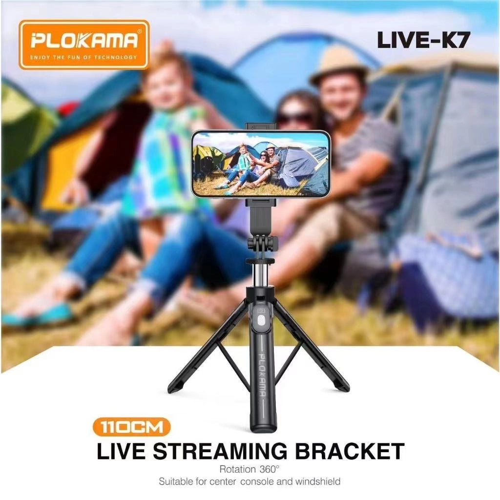 PLOKAMA Live-K7 Tripod Selfie Stick (Live Streaming Bracket) 110CM (1.1M)