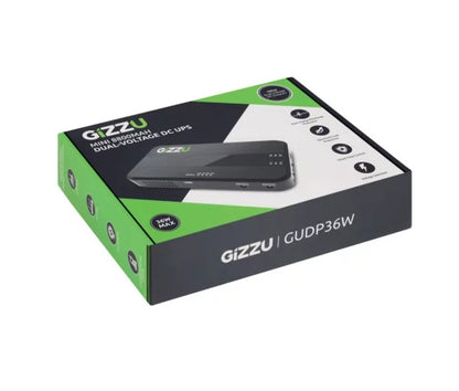 GIZZU 36W 32Wh 8800mAh Mini Dual DC UPS – Black
