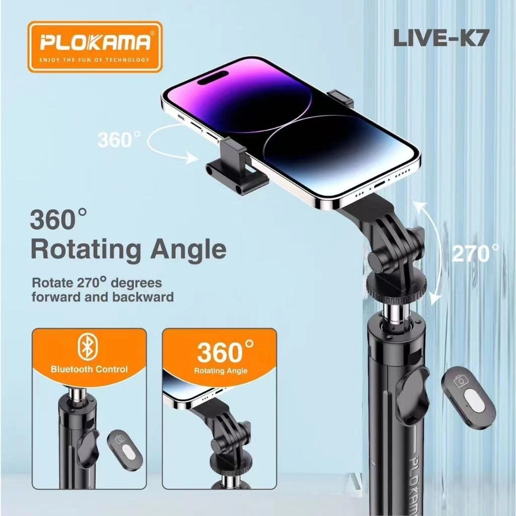 PLOKAMA Live-K7 Tripod Selfie Stick (Live Streaming Bracket) 110CM (1.1M)