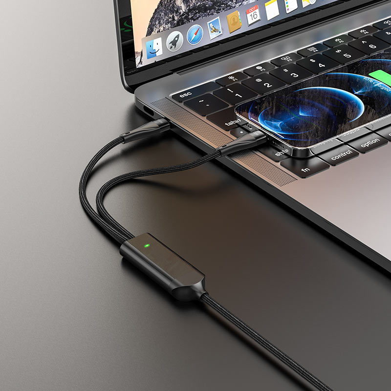 HOCO U102 Type-C to Type-C + Lightning Charging Cable