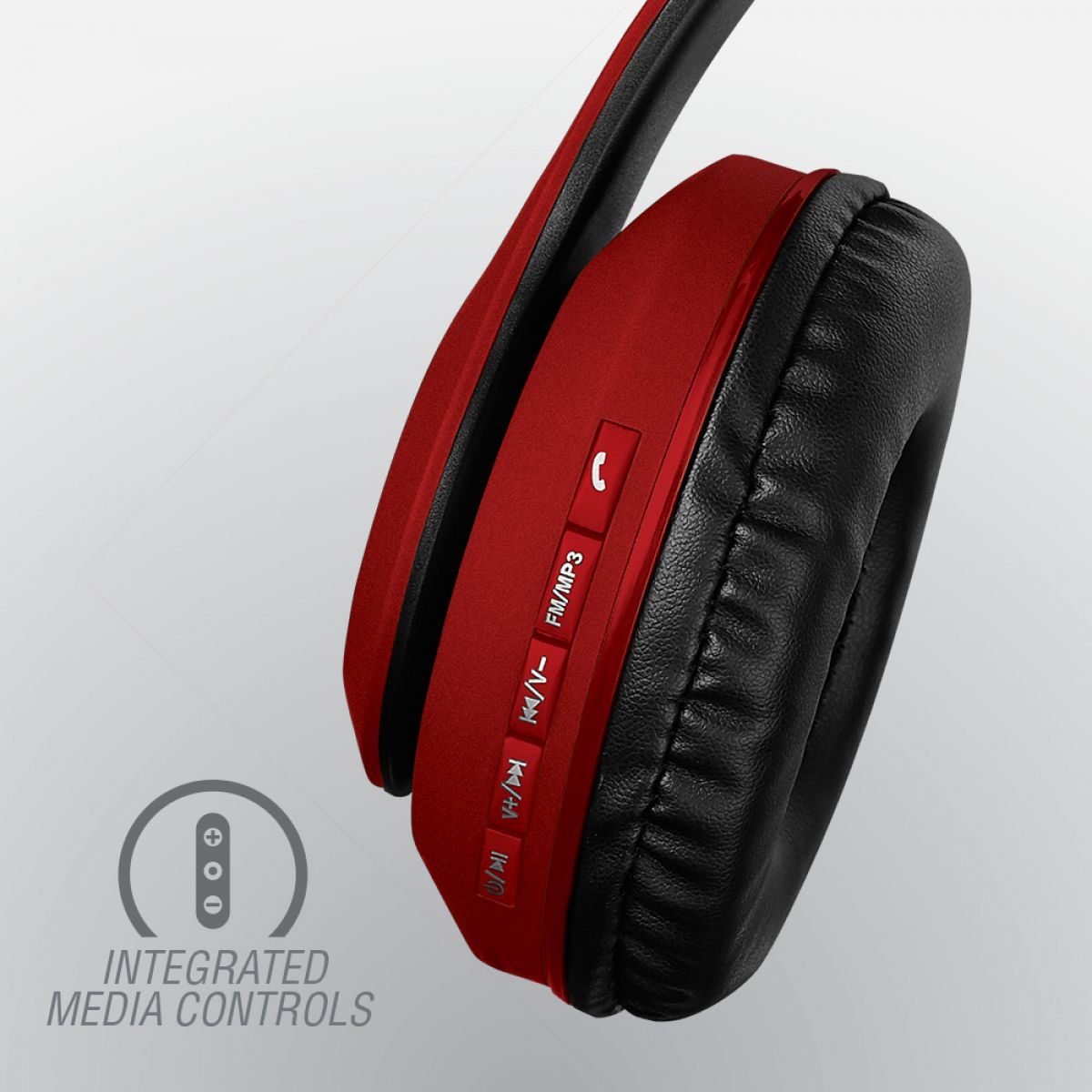 Volkano Wireless Bluetooth Headphones - Impulse Series - Red