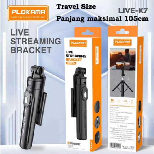 PLOKAMA Live-K7 Tripod Selfie Stick (Live Streaming Bracket) 110CM (1.1M)