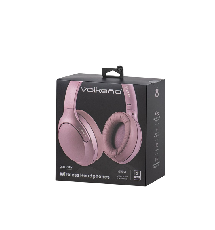 Volkano Odyssey ANC Bluetooth Wireless Headphone - Rose Gold