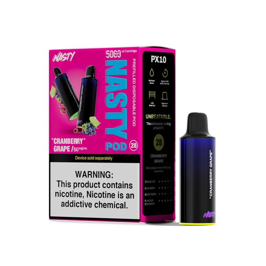 Nasty PX10 Cranberry Grape 5000 Puffs x 2 pods