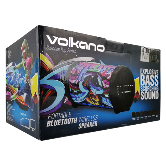 Volkano Bazooka Rap Series Bluetooth Speaker – color mixed