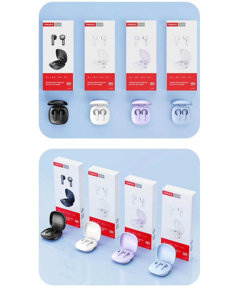 Tranyoo Wireless Bluetooth stereo Earphone 50h Standby TWS T-M25