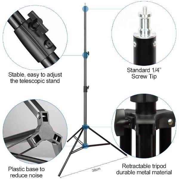 Ring Light Tripod Stand 2.1m - Black