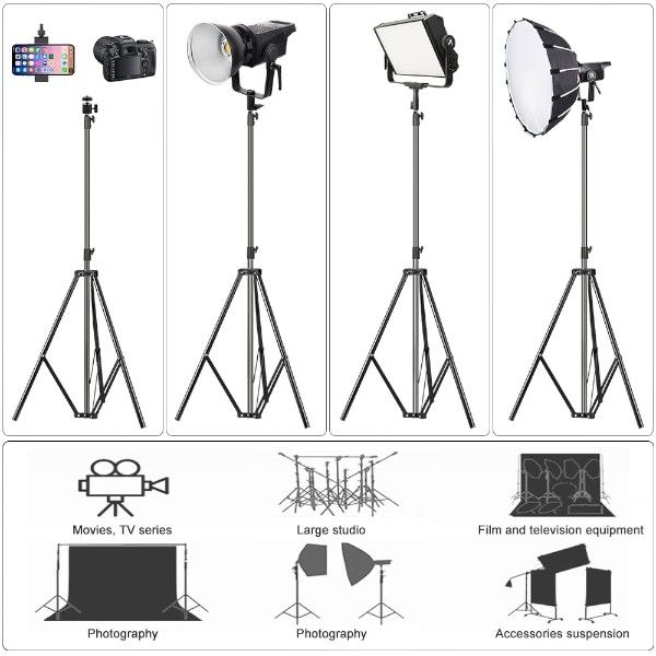 Ring Light Tripod Stand 2.1m - Black