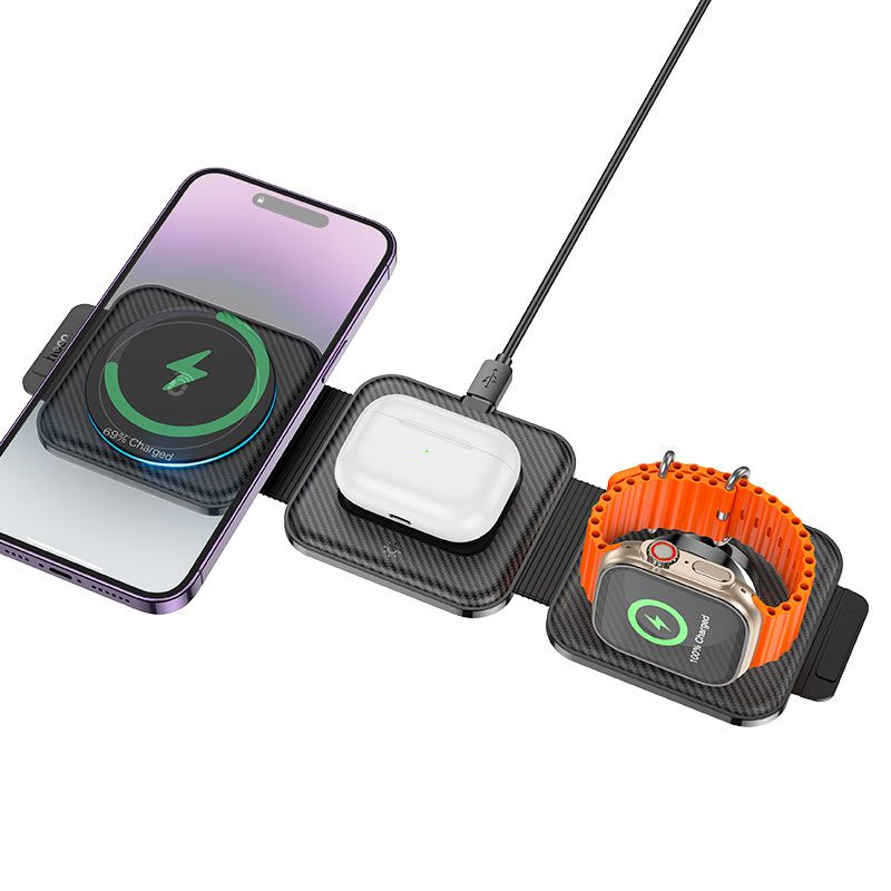 HOCO CQ4 Folding Magnetic 3-in-1 Wireless charger