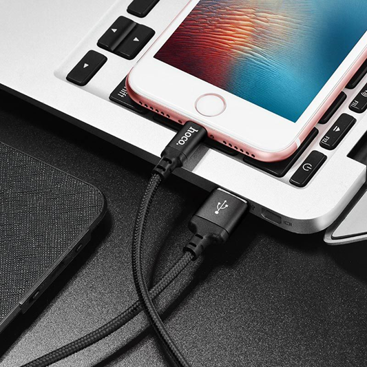 Hoco X14 2M USB Lightning Cable - Black