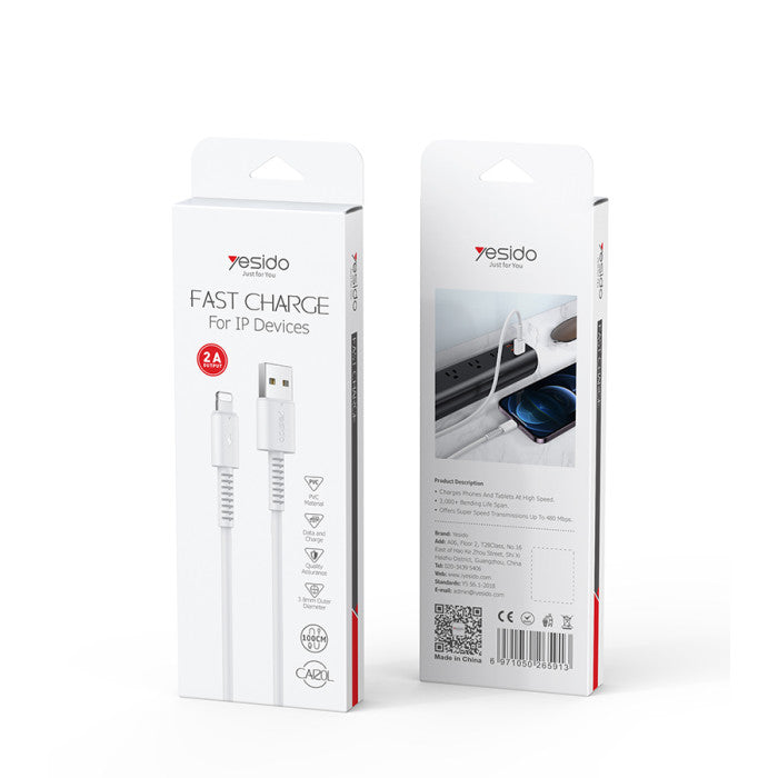 YESIDO Fast Charge Lightning Cable - 1m