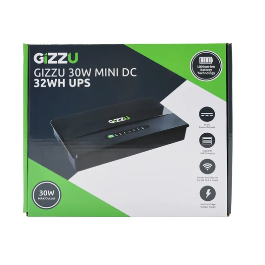 GIZZU 30W 32Wh 8800mAh Mini DC UPS – Black