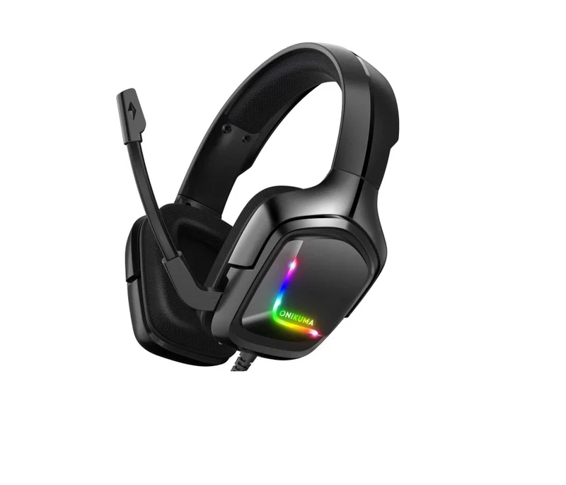 Onikuma K20 Gaming Headset Over Ear Headphones With Microphone Black