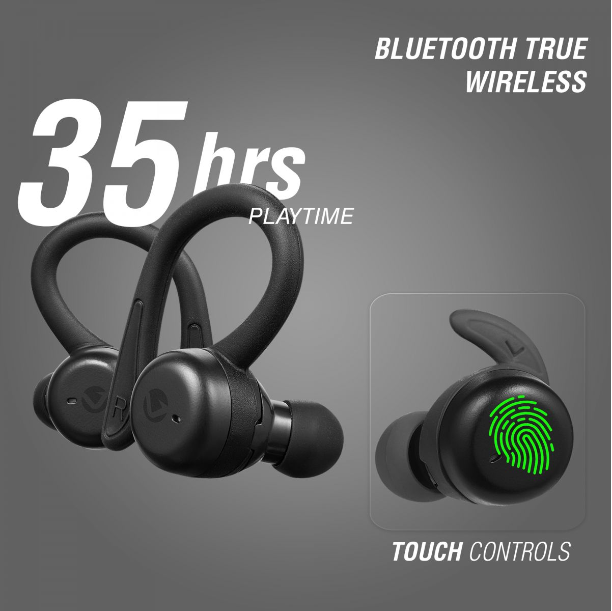 Volkano Bluetooth IPX7 Waterproof Sports Hook Earphones - Momentum Series