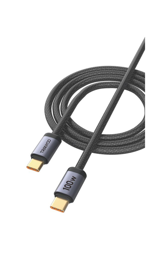 Tranyoo 100W Metal Braided Type-C - 2M Fast Charging Cable