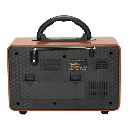 MEIER Retro Portable AM FM SW 3 Band Wooden Semiconductor Vintage Radio Battery Powered Multifunction Bluetooth Music Speaker TF
