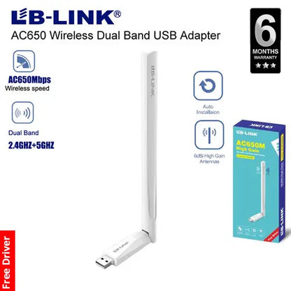 LB-LINK 650Mbps High Gain Wireless Dual Band USB WiFi Adapter BL-WDN650A