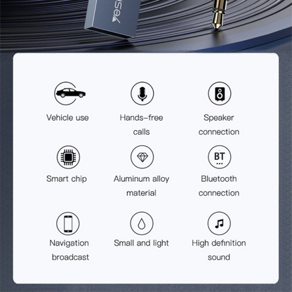 YESIDO YAU24 3.5mm AUX Car Bluetooth Audio Receiver Adapter for Music