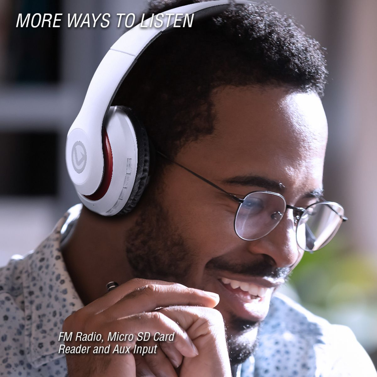 Volkano Wireless Bluetooth Headphones Impulse Series White