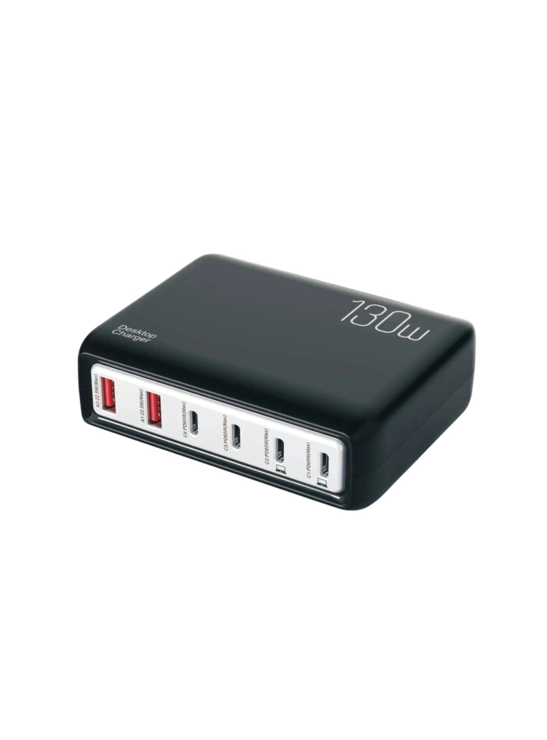 TechZA 130W 6-in-1 Desktop Charging Station - 4 Type-C + 2 USB-TZ059