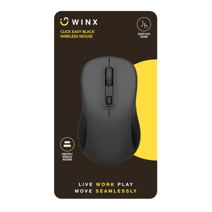 WINX CLICK Easy 1600DPI 2.4GHz Wireless Mouse – Black
