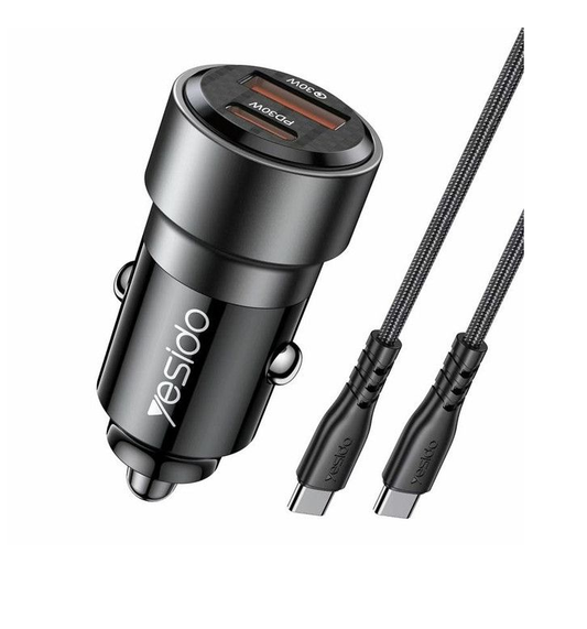 Yesido 60W Super Fast With Type-c And Usb Port Car Charger (Y55)