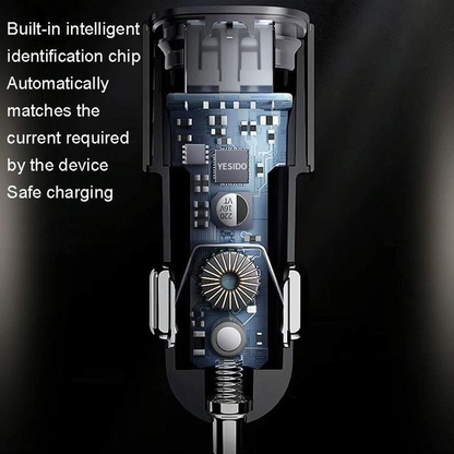 Yesido 60W Super Fast With Type-c And Usb Port Car Charger (Y55)