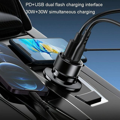 Yesido 60W Super Fast With Type-c And Usb Port Car Charger (Y55)