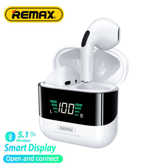 Remax TWS-10 Plus Dynamic Mini HIFI Metal Bluetooth Headphones Digital Display In Ear Stereo Fidelity Music Wireless Earphones